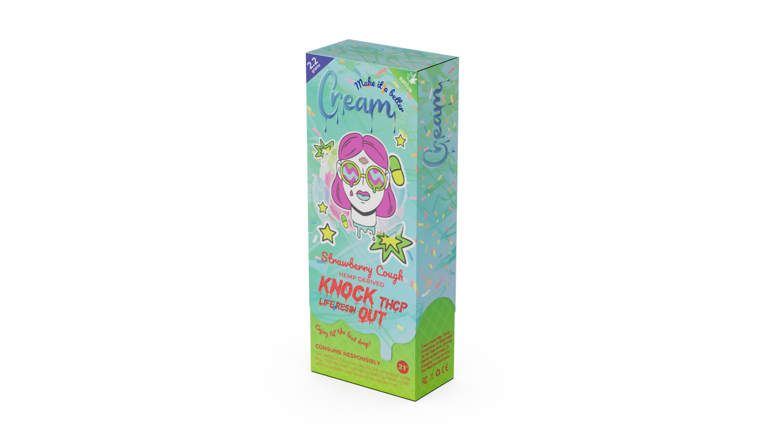Cream Knock Out THCP Live Resin Disposable Rechargeable Vape - Strawberry Cough Sativa Strain - 2.2 grams - thehemphaus
