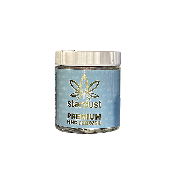 Glass jar of HHC flower - thehemphaus