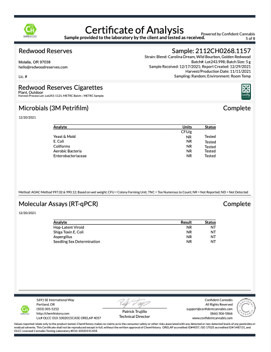 Buy Redwood Reserves CBD Cigarettes - thehemphaus