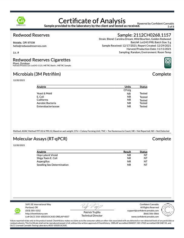 Redwood Reserves Menthol CBD Cigarettes - Free Shipping ( use code: SHIP ) - thehemphaus