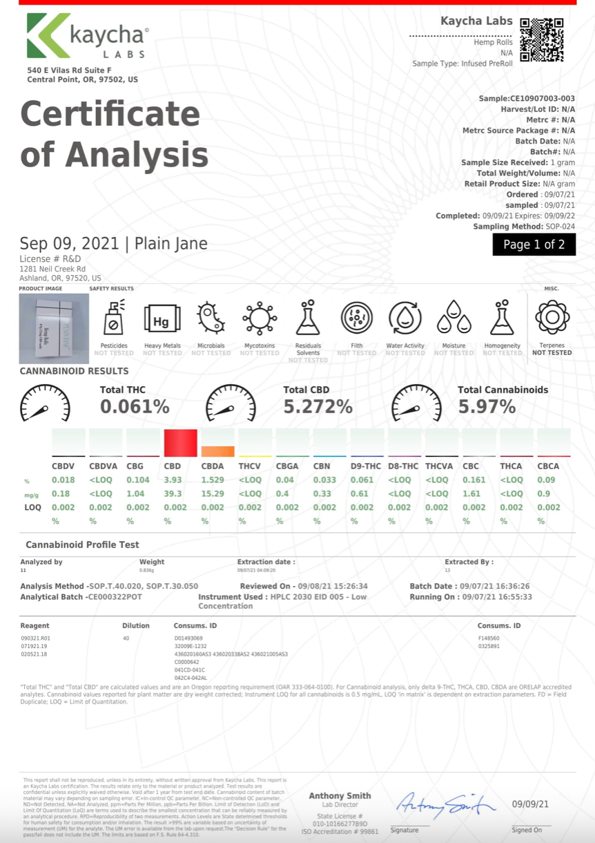 Buy Plain Jane Hemp Rolls - thehemphaus